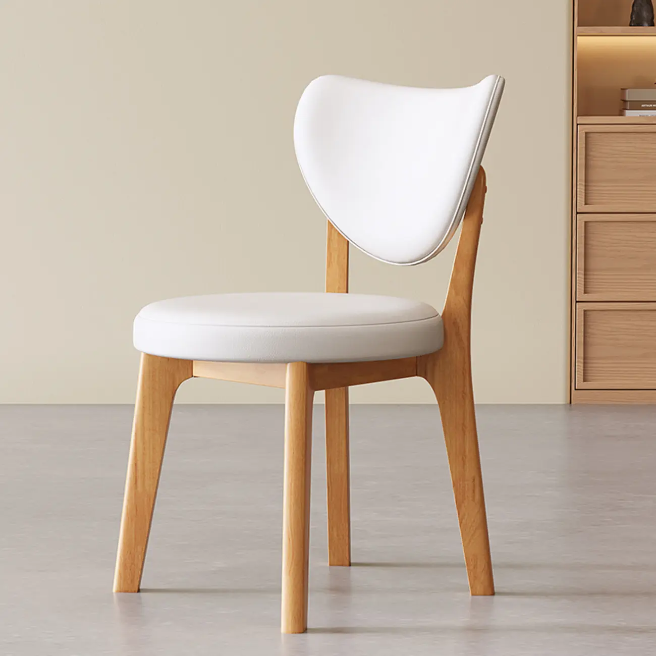 Modern Faux Leather Wingback Armless Dining Chair Image - 3 | homeyfad