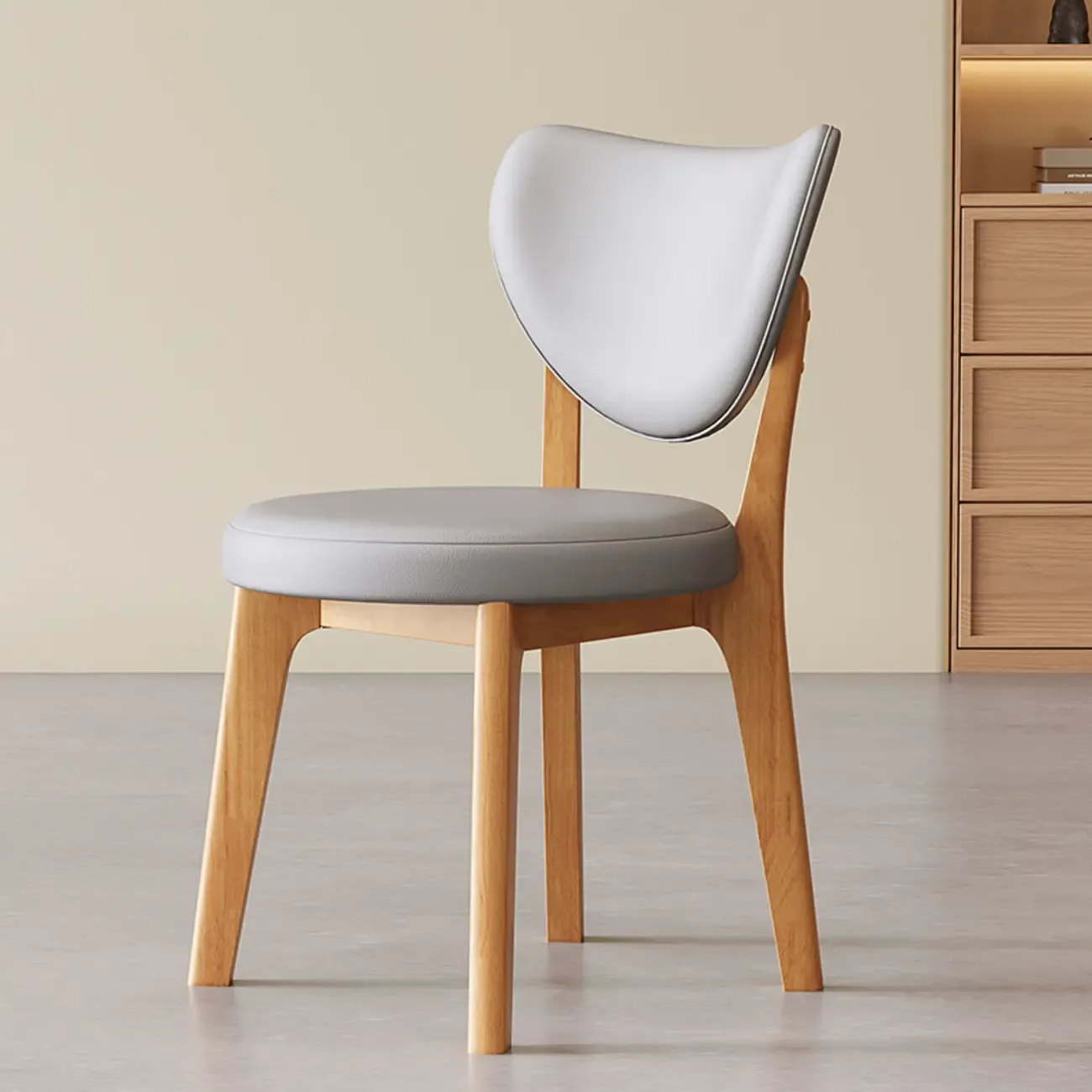 Modern Faux Leather Wingback Armless Dining Chair Image - 5