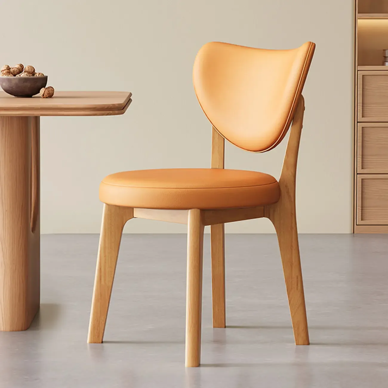 Modern Faux Leather Wingback Armless Dining Chair Image - 7