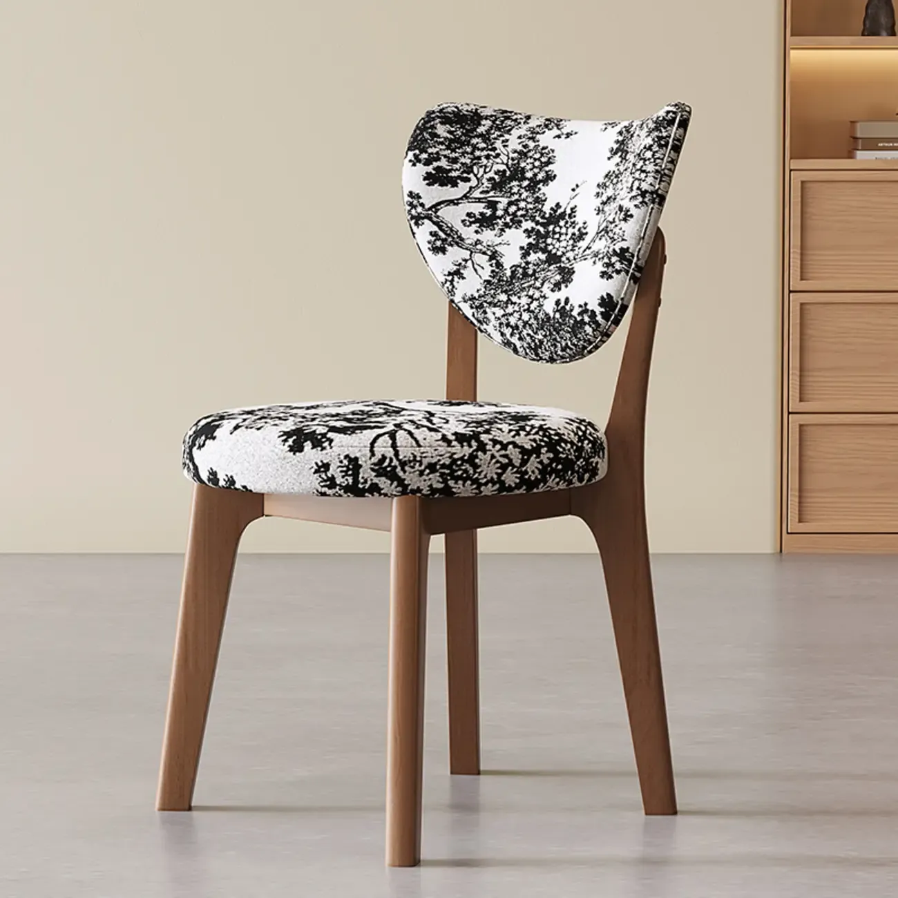 Modern Faux Leather Wingback Armless Dining Chair Image - 16