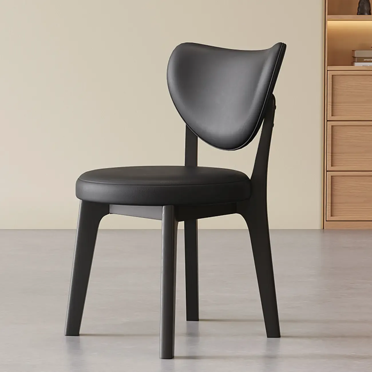 Modern Faux Leather Wingback Armless Dining Chair Image - 21