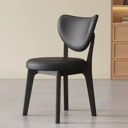 Modern Faux Leather Wingback Armless Dining Chair Image - 21
