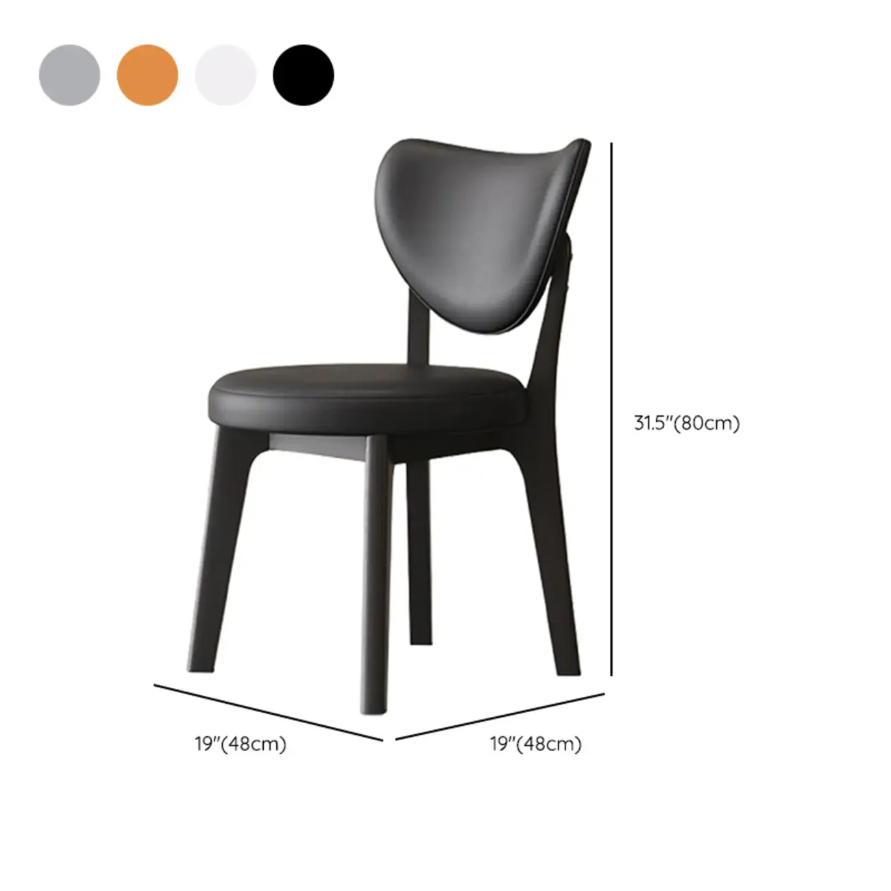 Modern Faux Leather Wingback Armless Dining Chair Image - 30