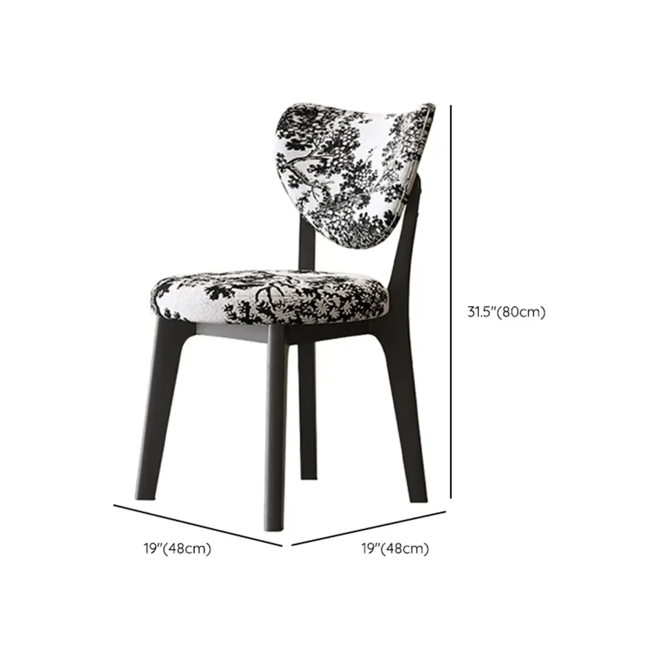 Modern Faux Leather Wingback Armless Dining Chair Image - 31