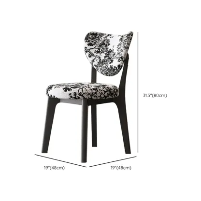 Modern Faux Leather Wingback Armless Dining Chair Image - 31