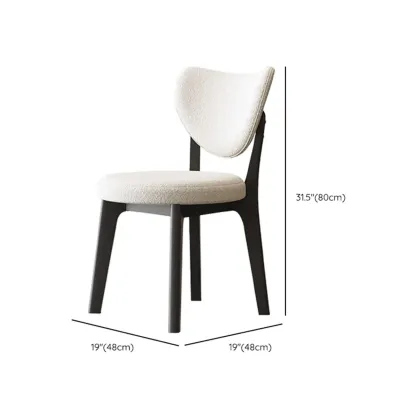 Modern Faux Leather Wingback Armless Dining Chair Image - 32