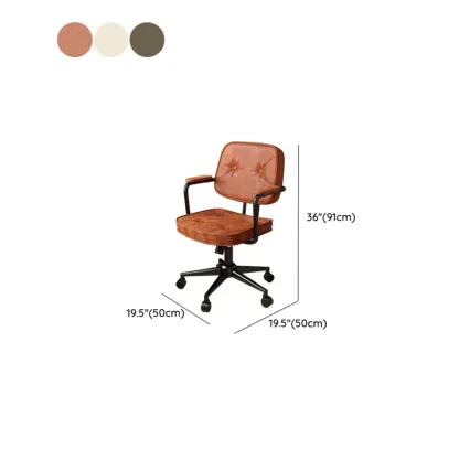 Adjustable Button-Tufted Upholstered Ergonomic Office Chair #size