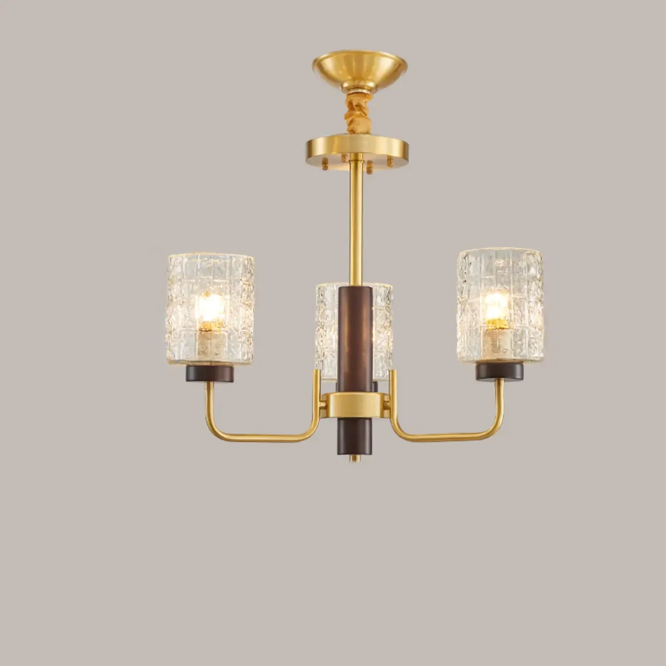 Elegant Flower Shape Orb Chandelier With Glass Shade Image - 2