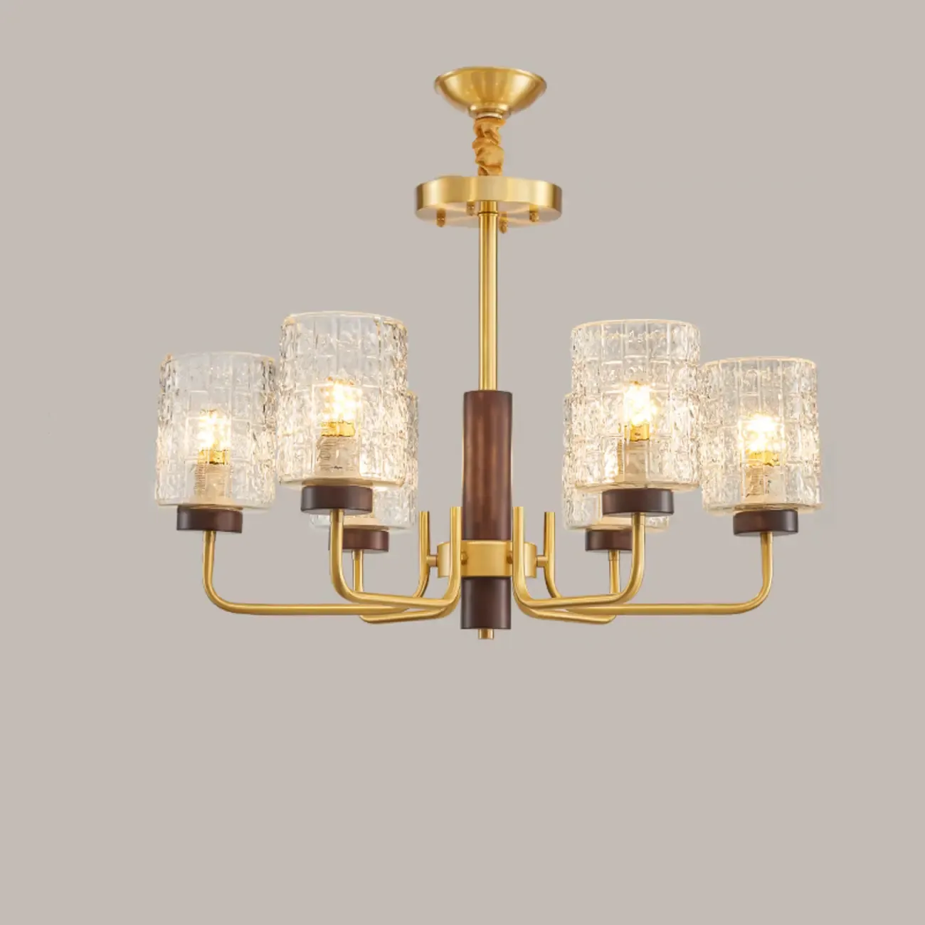 Elegant Flower Shape Orb Chandelier With Glass Shade Image - 3