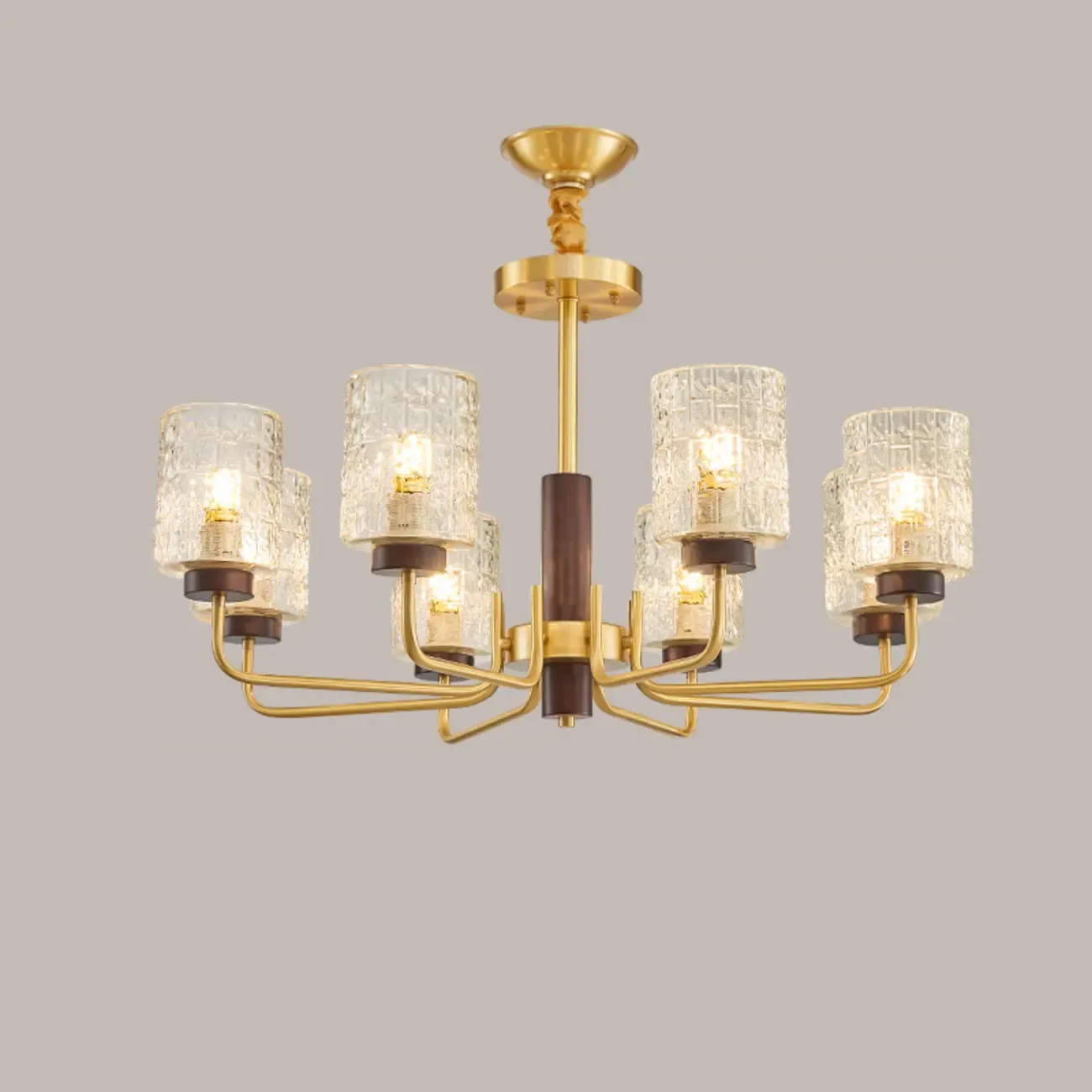 Elegant Flower Shape Orb Chandelier With Glass Shade Image - 5