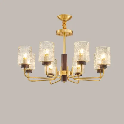 Elegant Flower Shape Orb Chandelier With Glass Shade Image - 5