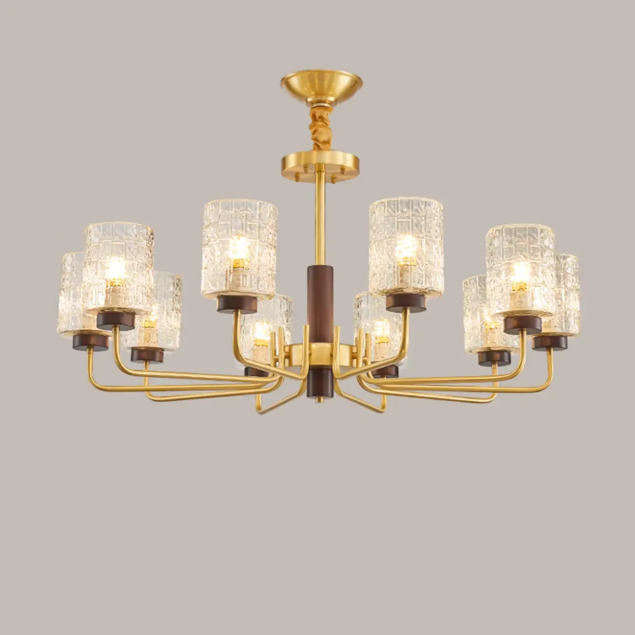 Elegant Flower Shape Orb Chandelier With Glass Shade Image - 7