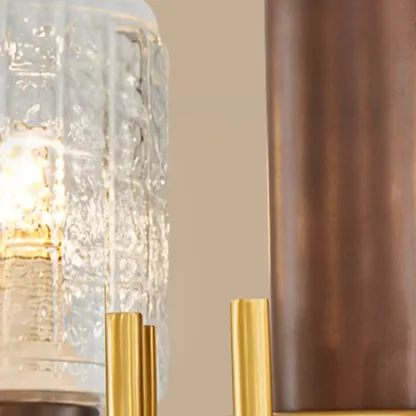 Elegant Flower Shape Orb Chandelier With Glass Shade Image - 12