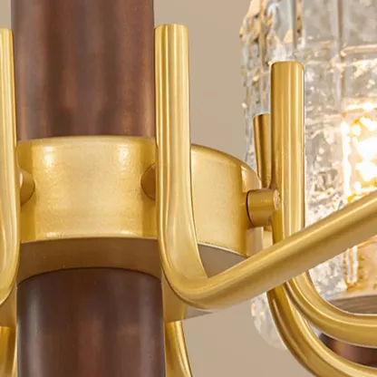 Elegant Flower Shape Orb Chandelier With Glass Shade Image - 13