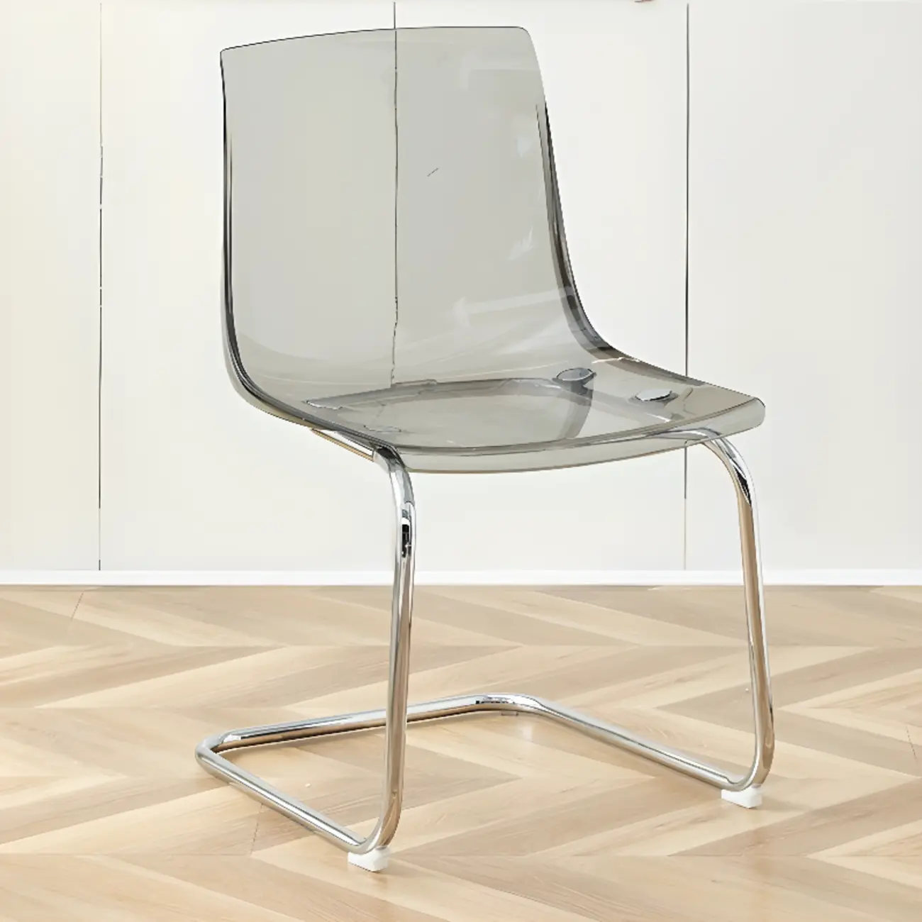 Modern Solid Back Armless Acrylic Dining Chairs Image - 1 | homeyfad