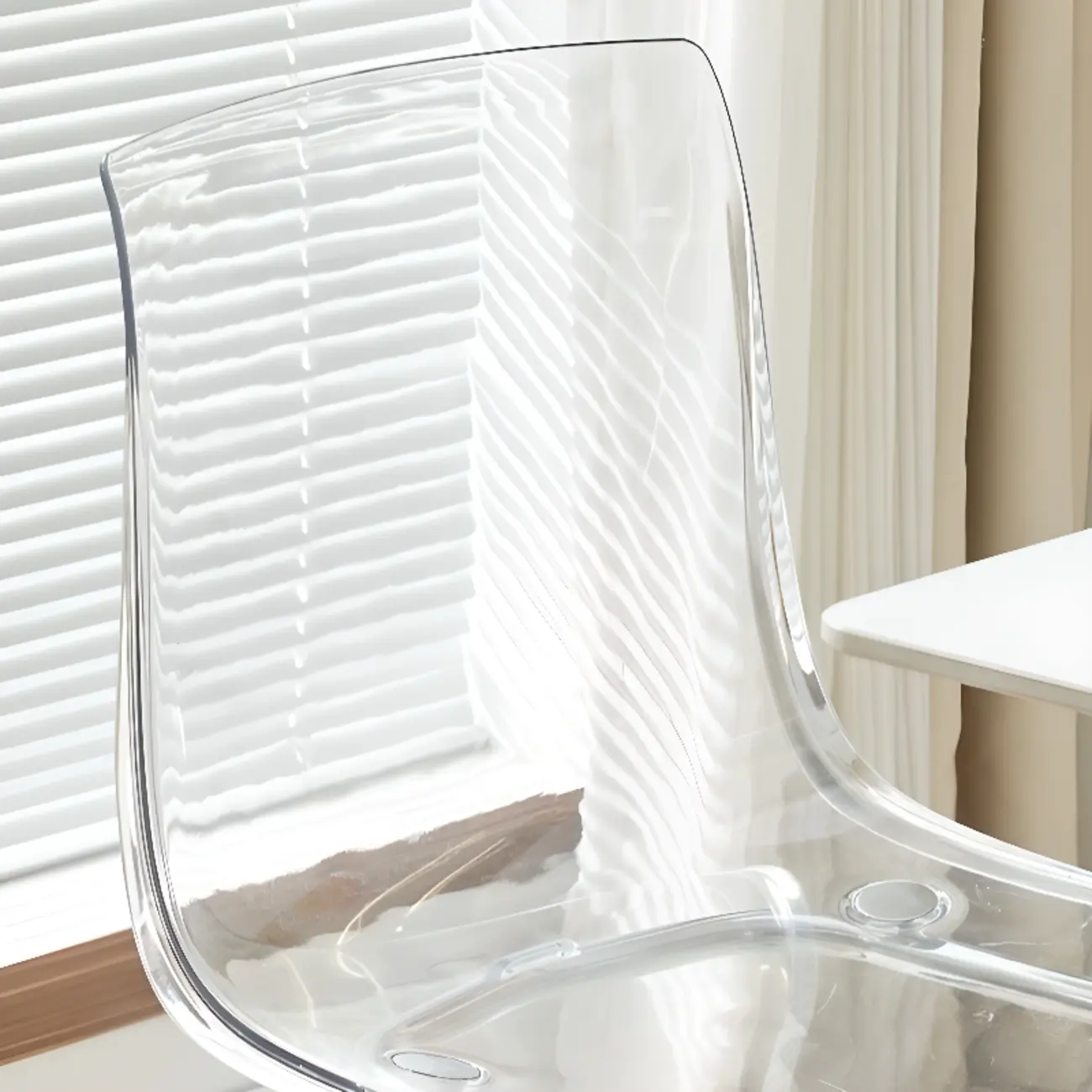 Modern Solid Back Armless Acrylic Dining Chairs Image - 9 | homeyfad