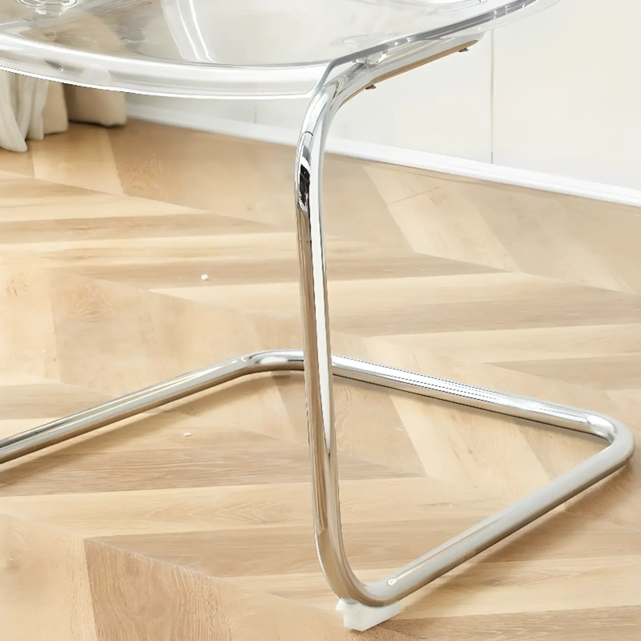 Modern Solid Back Armless Acrylic Dining Chairs Image - 11 | homeyfad