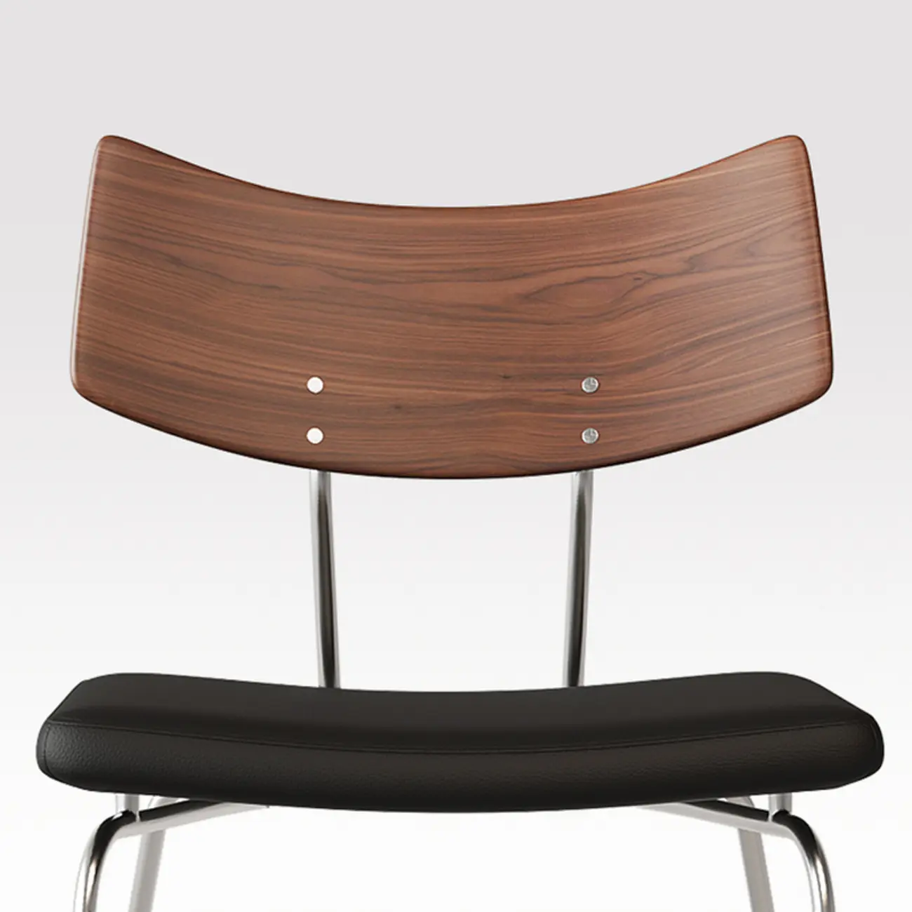 Industrial Wood Open Back Faux Leather Dining Chair Image - 9 | homeyfad