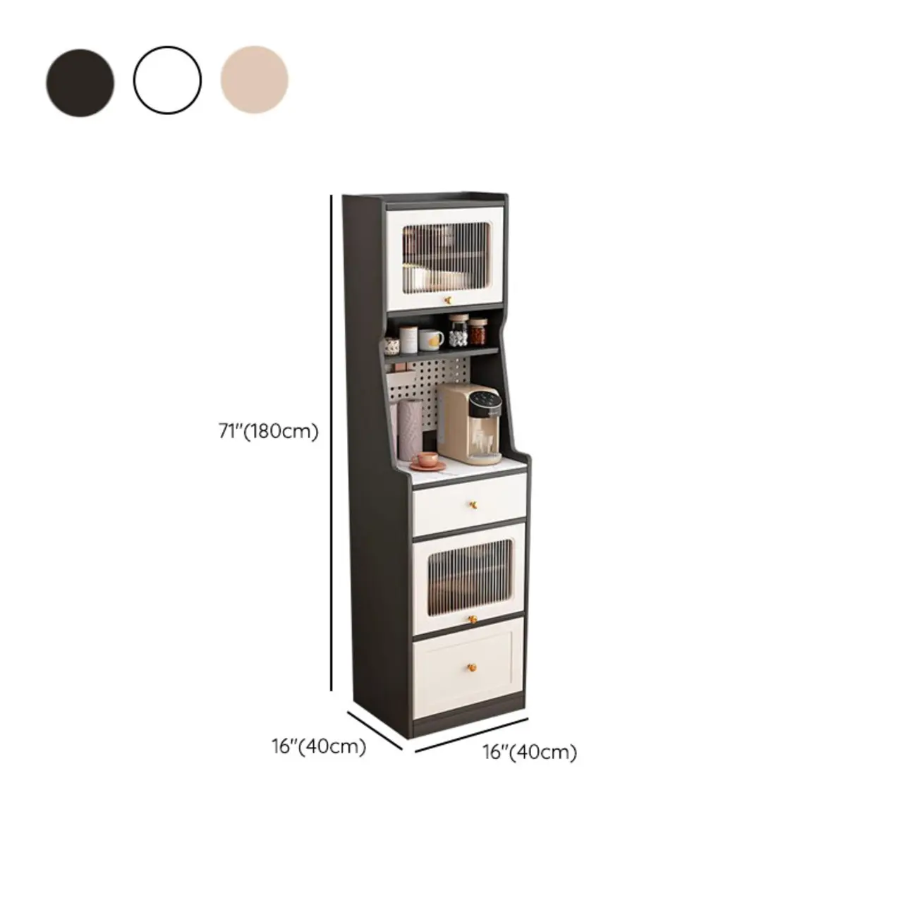 Tall White Stone Countertop Wood Sideboard for Kitchen #size | homeyfad