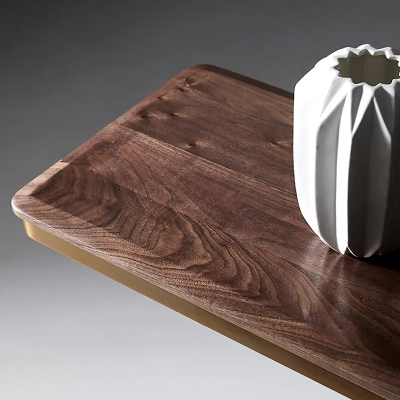 Contemporary Wood Top Console Table With Metal Geometric Base Image - 8