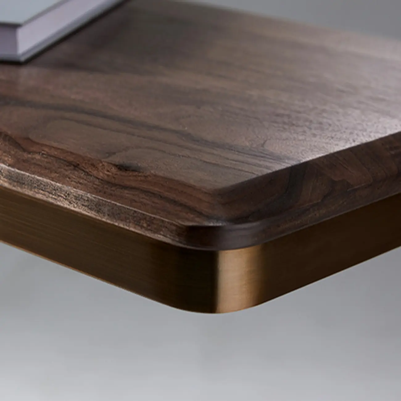 Contemporary Wood Top Console Table With Metal Geometric Base Image - 9 | homeyfad