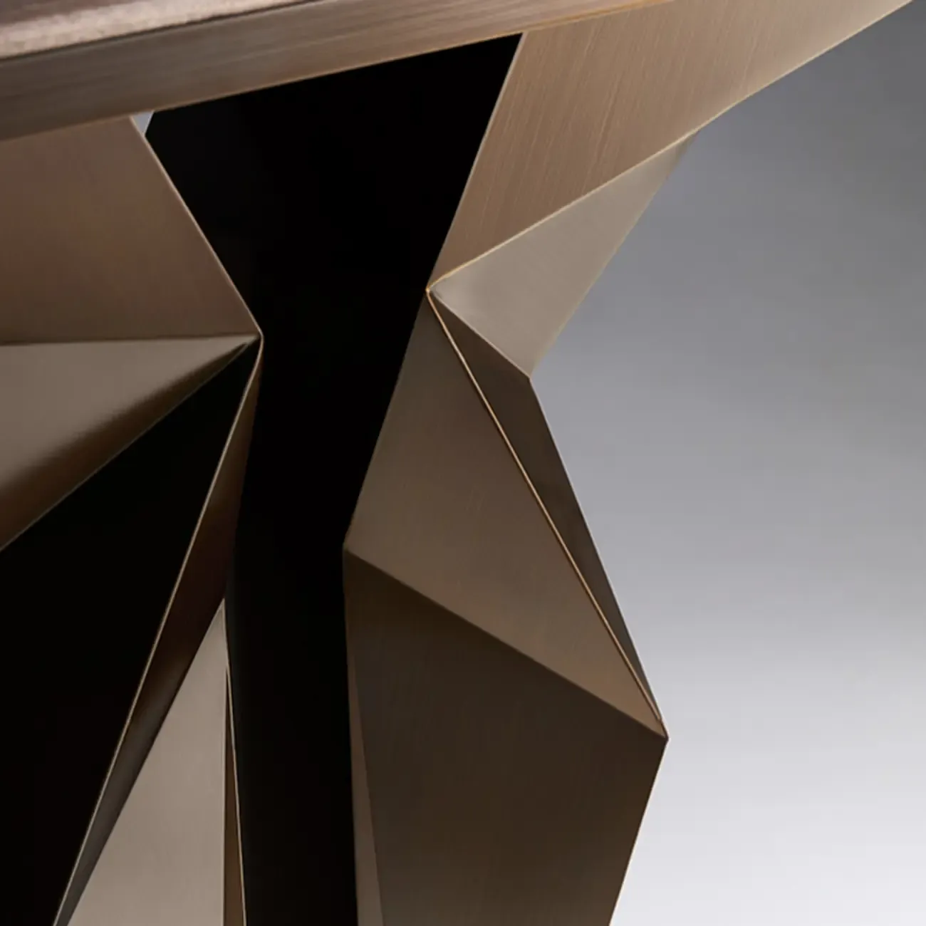 Contemporary Wood Top Console Table With Metal Geometric Base Image - 6