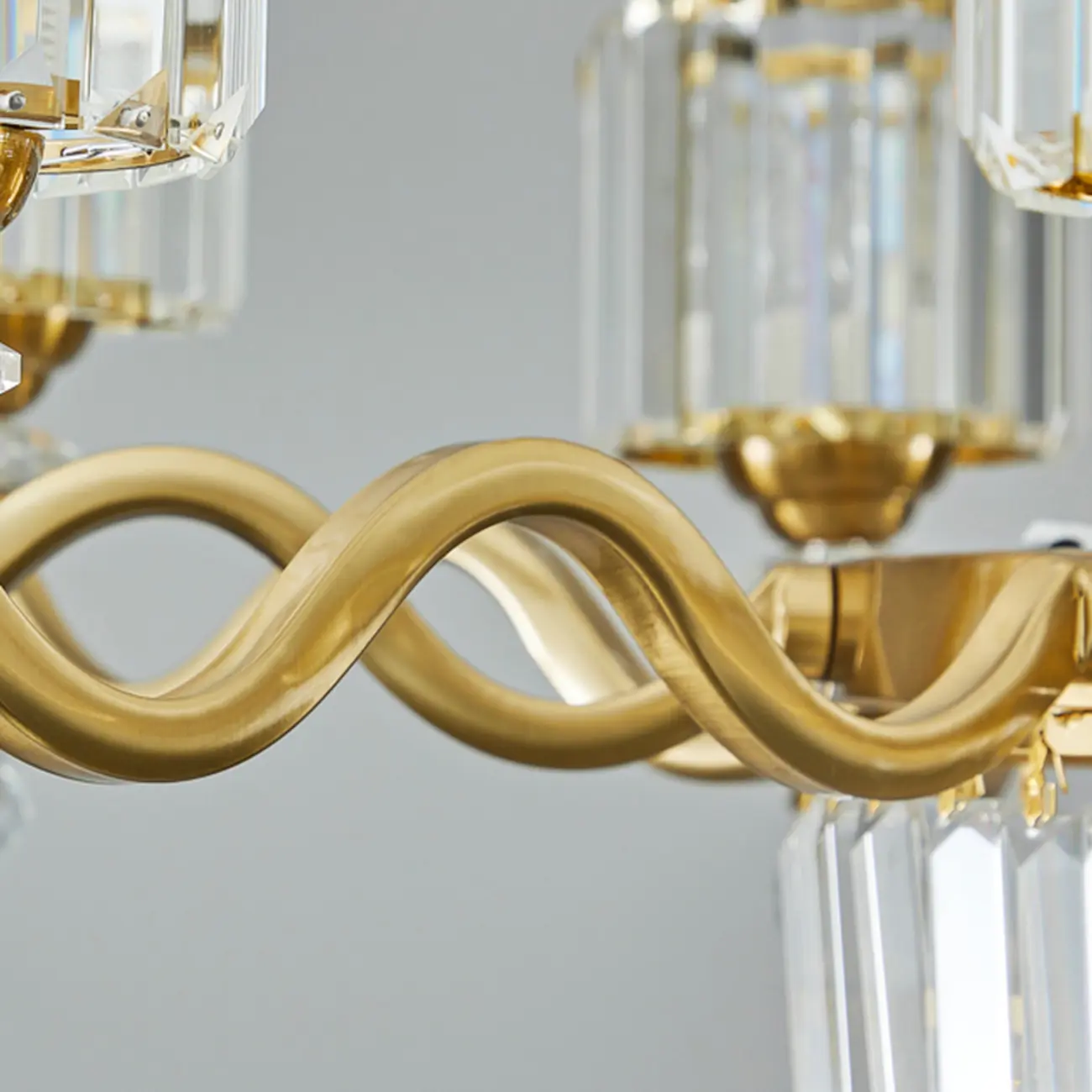 Luxury Gold Crystal Linear Glass Modern Chandelier Light Image - 16 | homeyfad