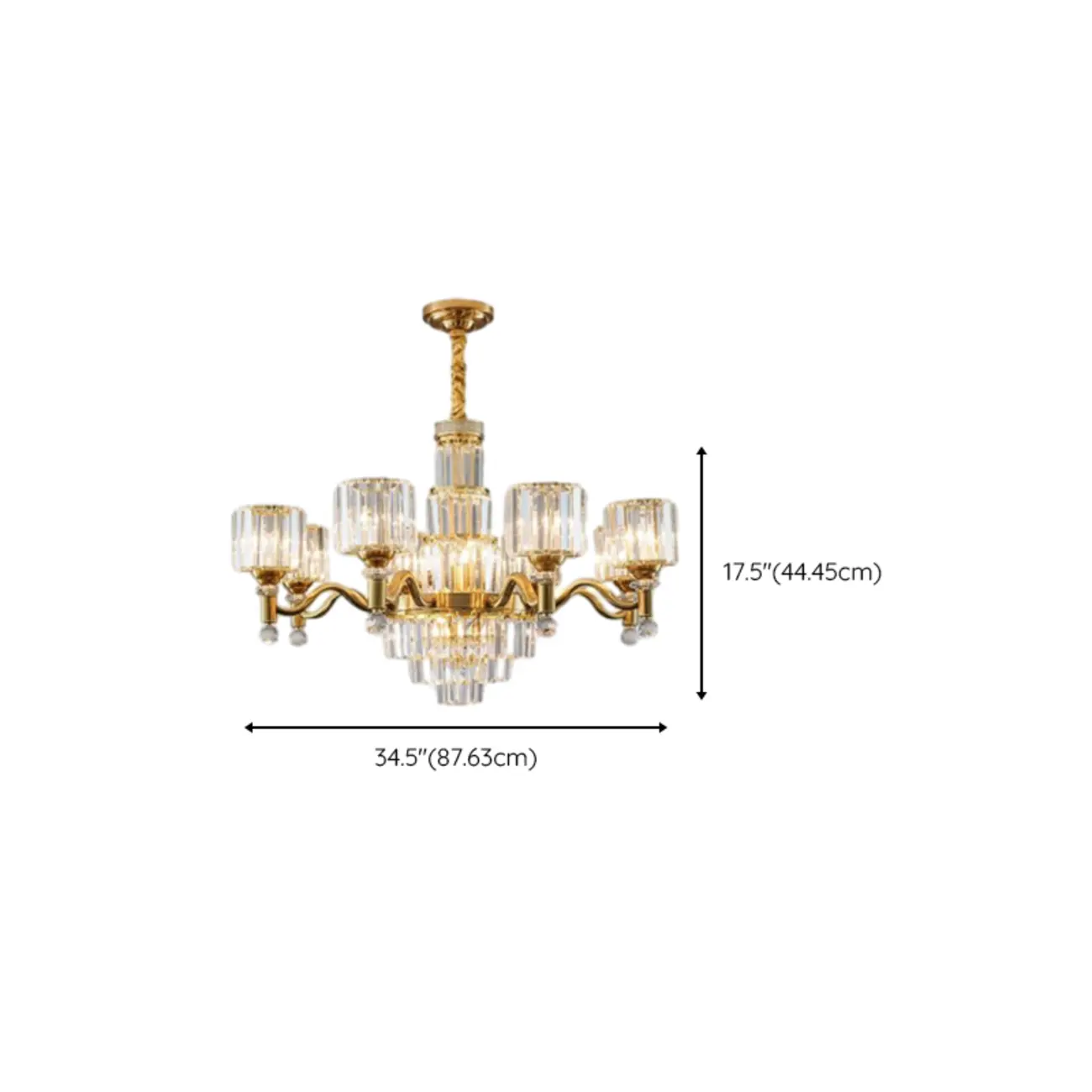 Luxury Gold Crystal Linear Glass Modern Chandelier Light Image - 18 | homeyfad