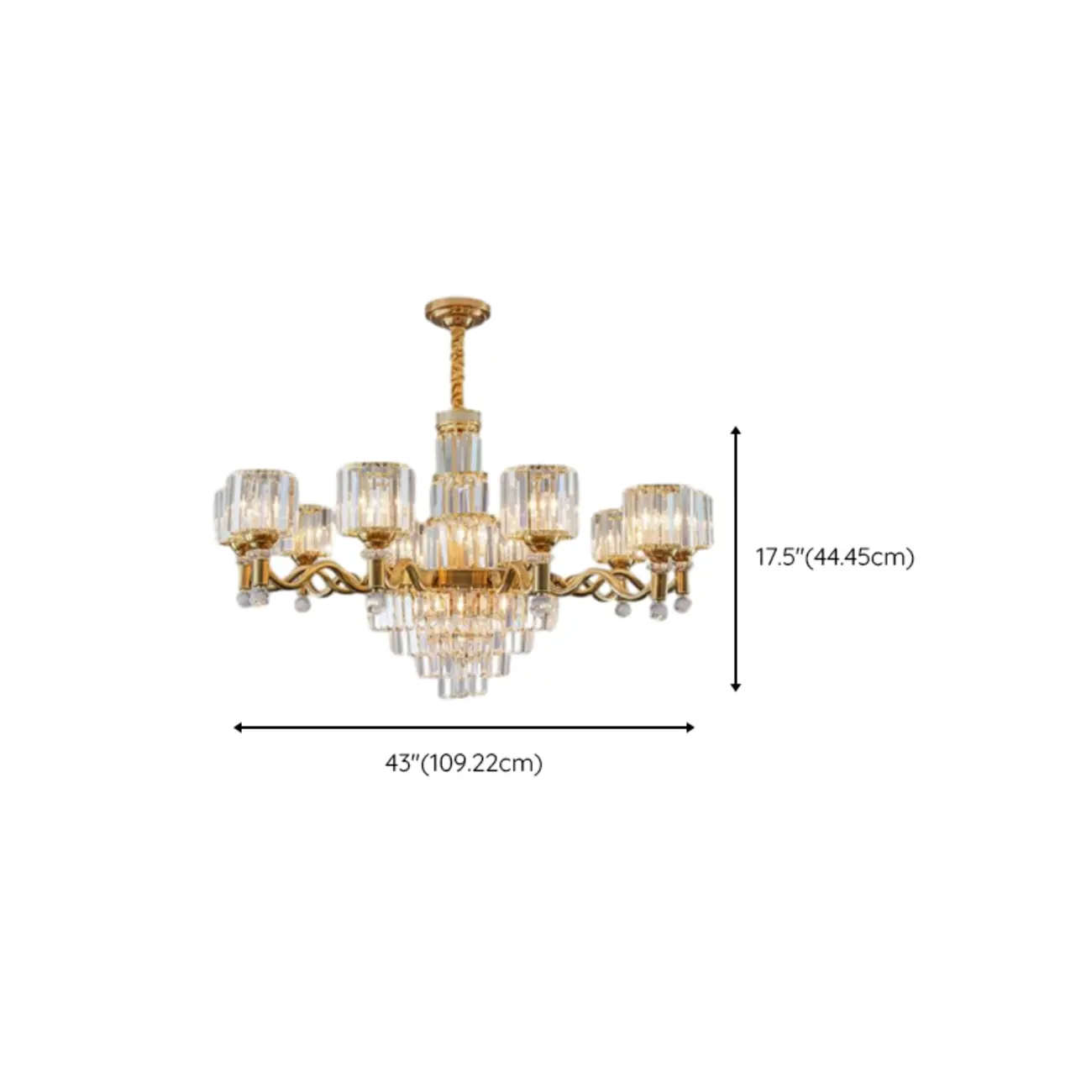 Luxury Gold Crystal Linear Glass Modern Chandelier Light Image - 19 | homeyfad