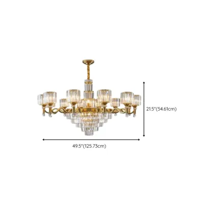Luxury Gold Crystal Linear Glass Modern Chandelier Light Image - 20