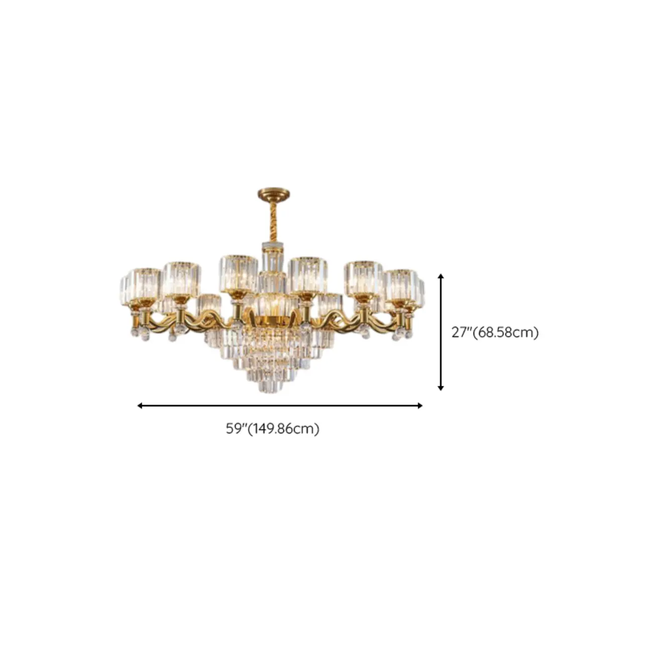 Luxury Gold Crystal Linear Glass Modern Chandelier Light Image - 22 | homeyfad