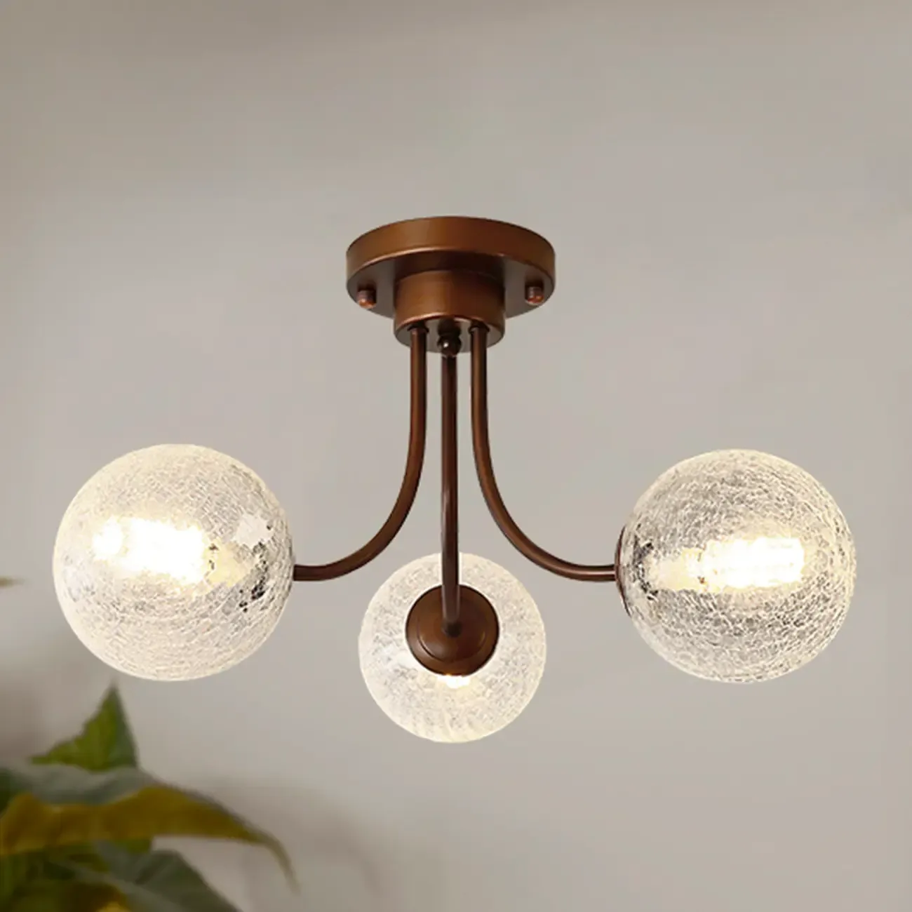 Sphere Vintage Modern Chandelier With Clear Glass Globes Image - 2