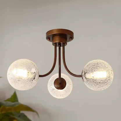 Sphere Vintage Modern Chandelier With Clear Glass Globes Image - 2