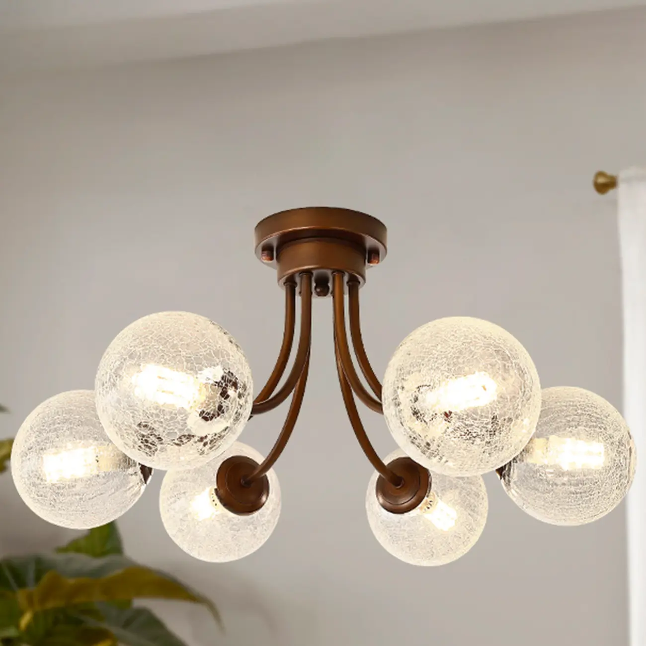 Sphere Vintage Modern Chandelier With Clear Glass Globes Image - 3 | homeyfad