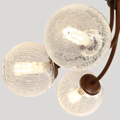 Sphere Vintage Modern Chandelier With Clear Glass Globes Image - 4