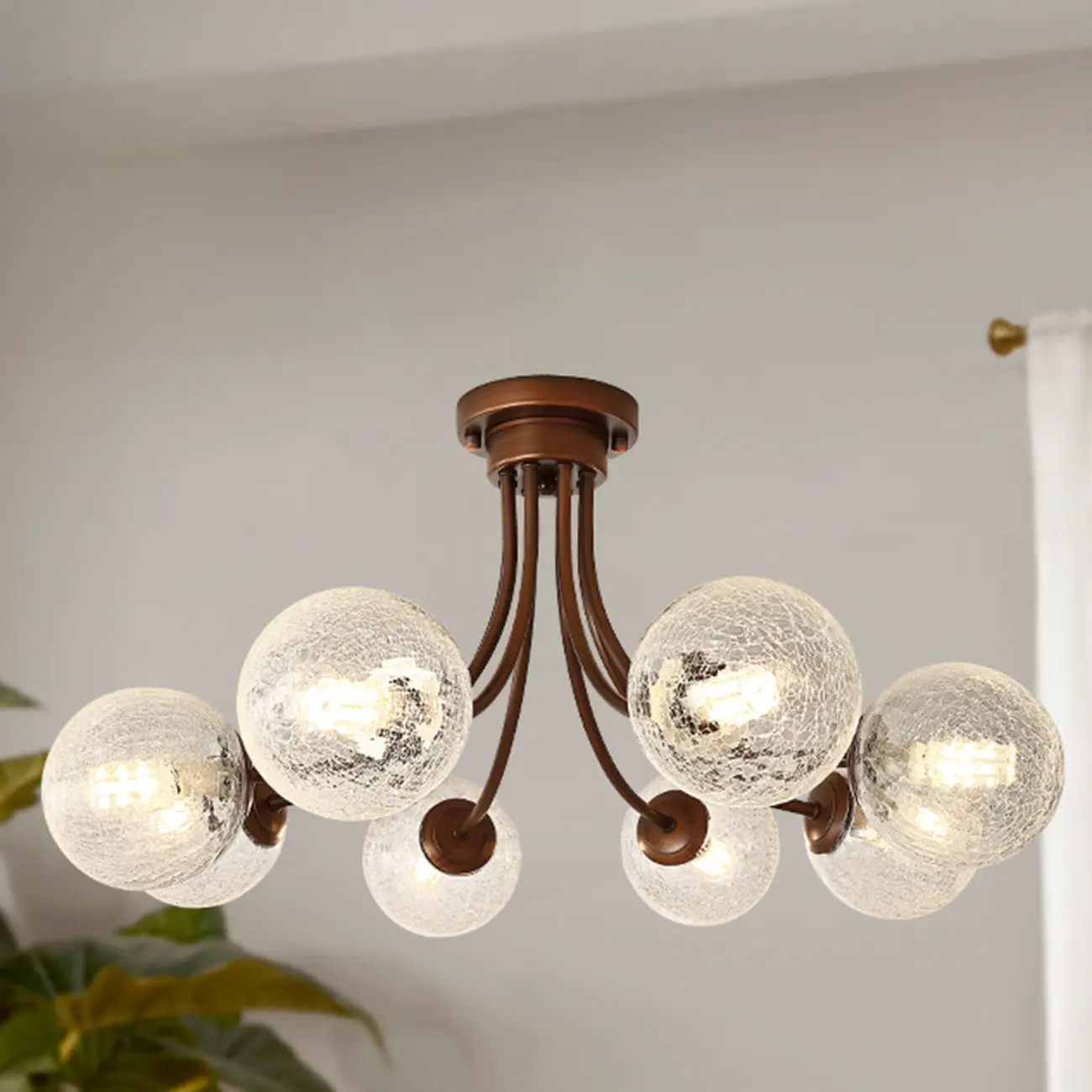 Sphere Vintage Modern Chandelier With Clear Glass Globes Image - 5 | homeyfad