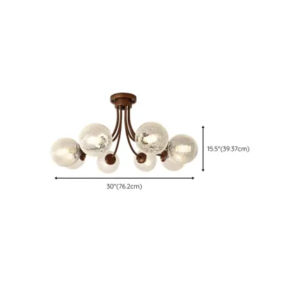 Sphere Vintage Modern Chandelier With Clear Glass Globes Image - 9