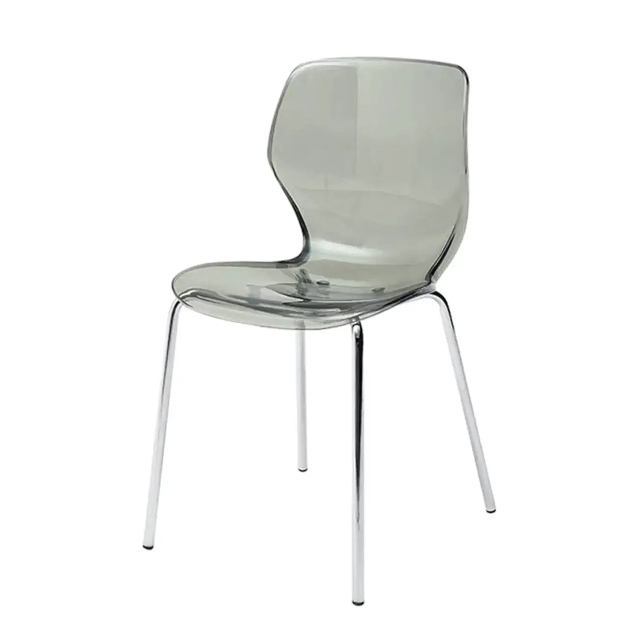 Modern Wingback Plastic Acrylic Dining Chair Image - 4