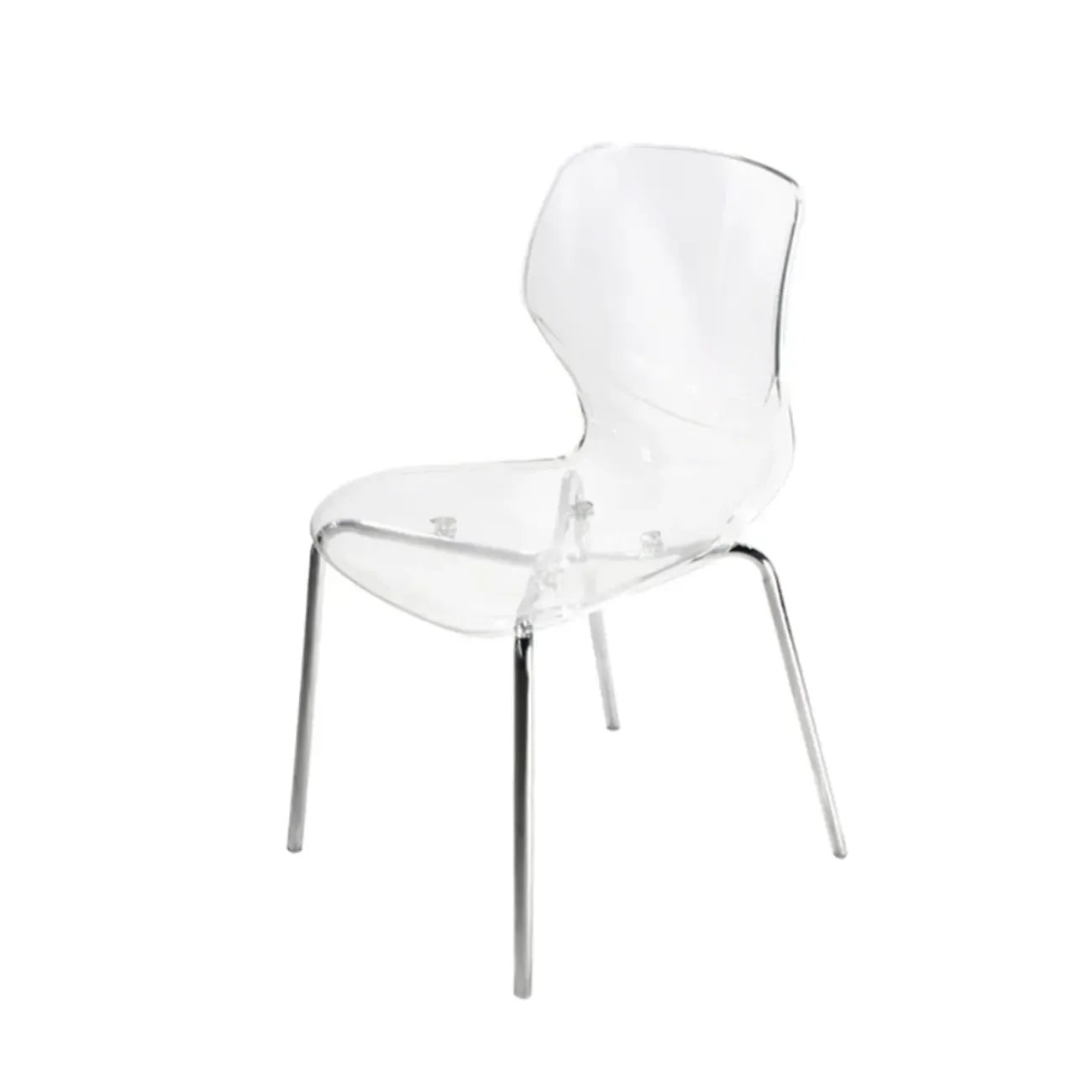 Modern Wingback Plastic Acrylic Dining Chair Image - 5