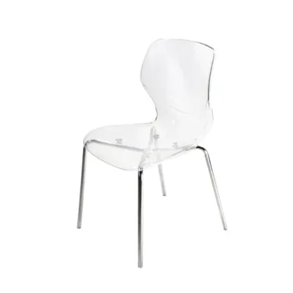 Modern Wingback Plastic Acrylic Dining Chair Image - 5