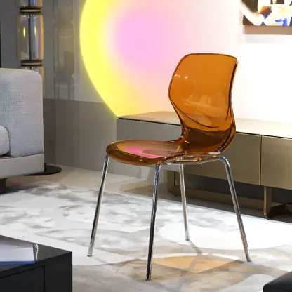 Modern Wingback Plastic Acrylic Dining Chair Image - 6