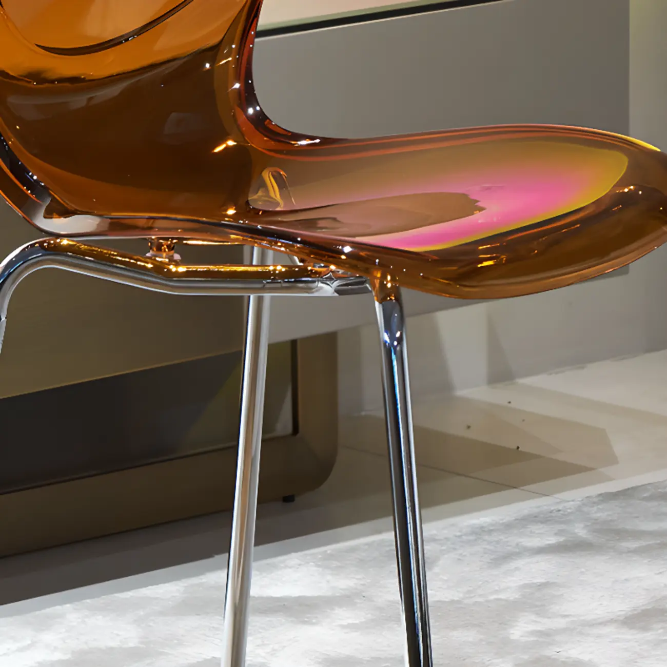 Modern Wingback Plastic Acrylic Dining Chair Image - 9 | homeyfad