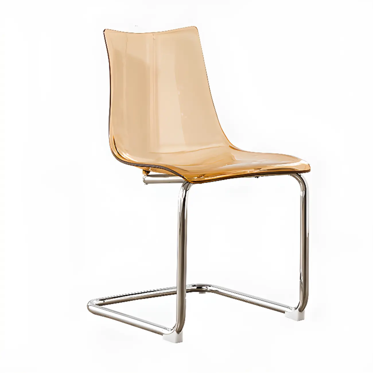 Modern Armless Plastic & Acrylic Dining Chair Image - 2 | homeyfad