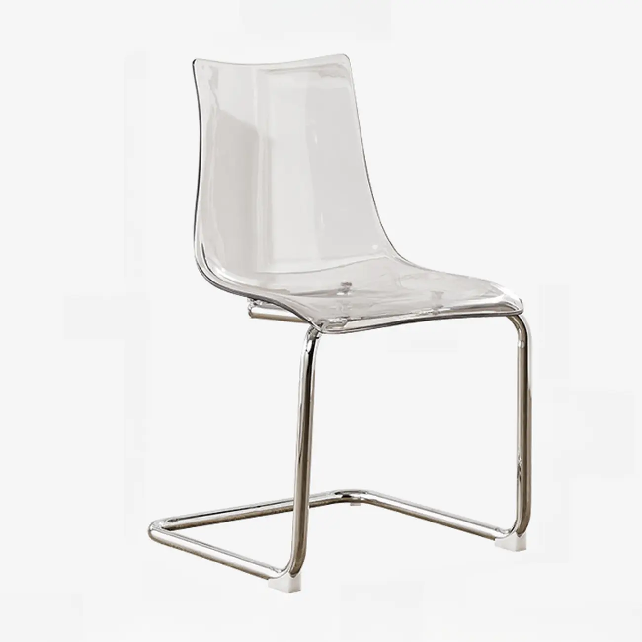 Modern Armless Plastic & Acrylic Dining Chair Image - 5 | homeyfad