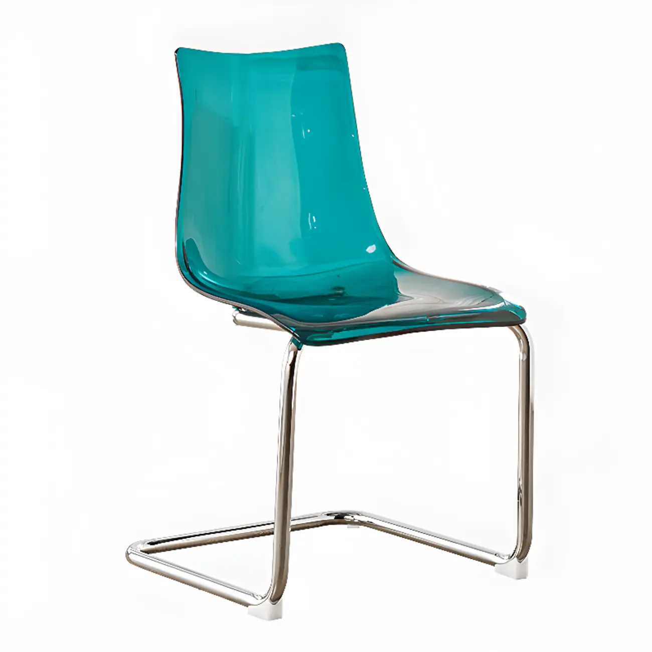 Modern Armless Plastic & Acrylic Dining Chair Image - 7 | homeyfad