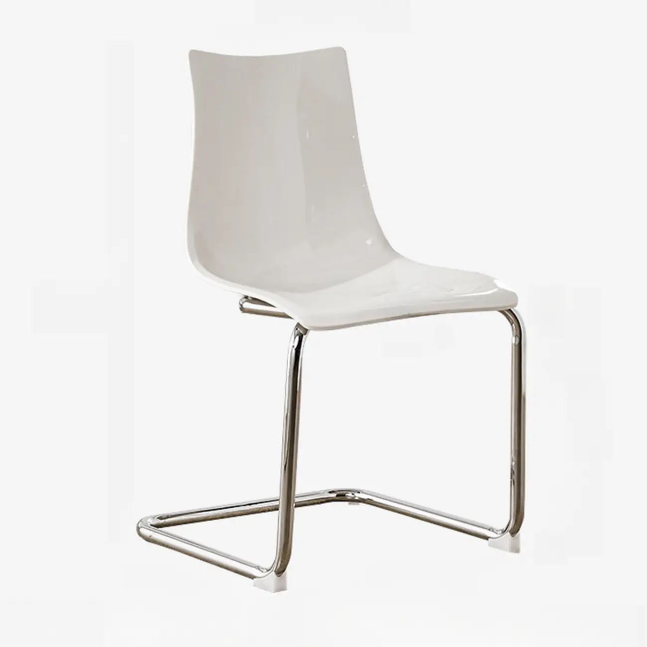 Modern Armless Plastic & Acrylic Dining Chair Image - 9 | homeyfad