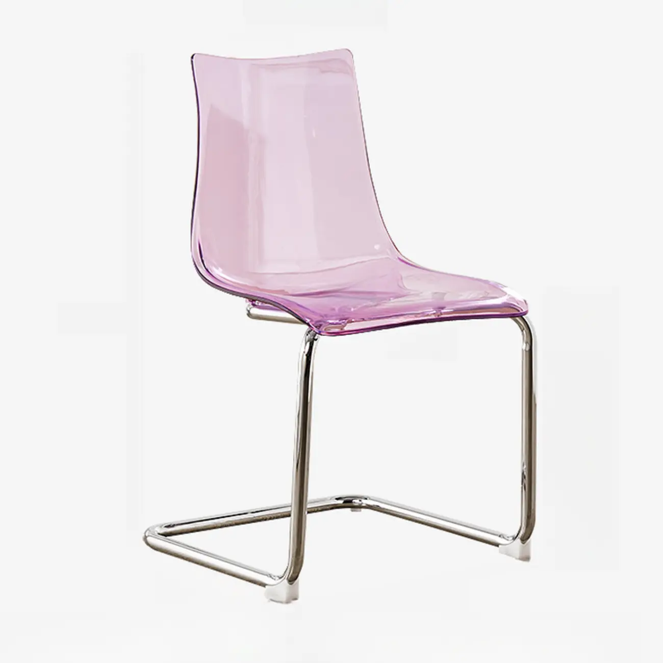 Modern Armless Plastic & Acrylic Dining Chair Image - 11 | homeyfad