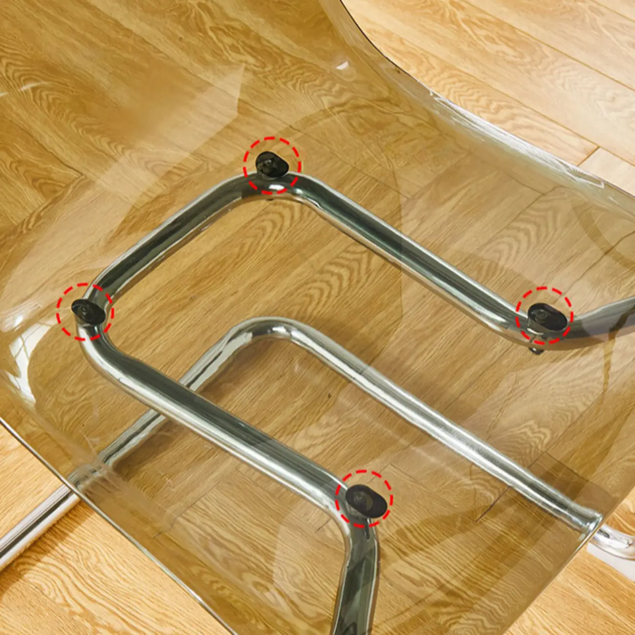 Modern Armless Plastic & Acrylic Dining Chair Image - 12 | homeyfad