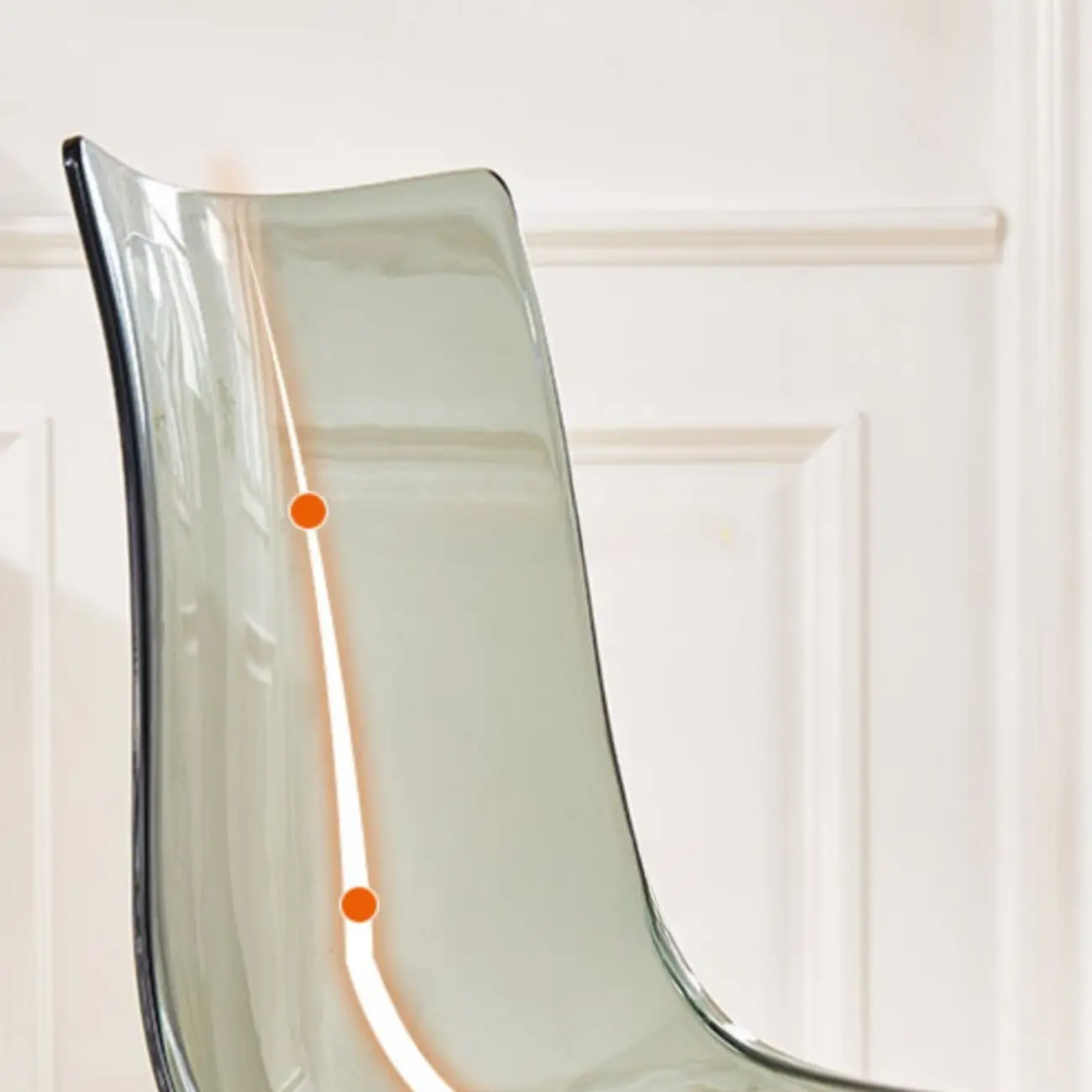 Modern Armless Plastic & Acrylic Dining Chair Image - 15 | homeyfad