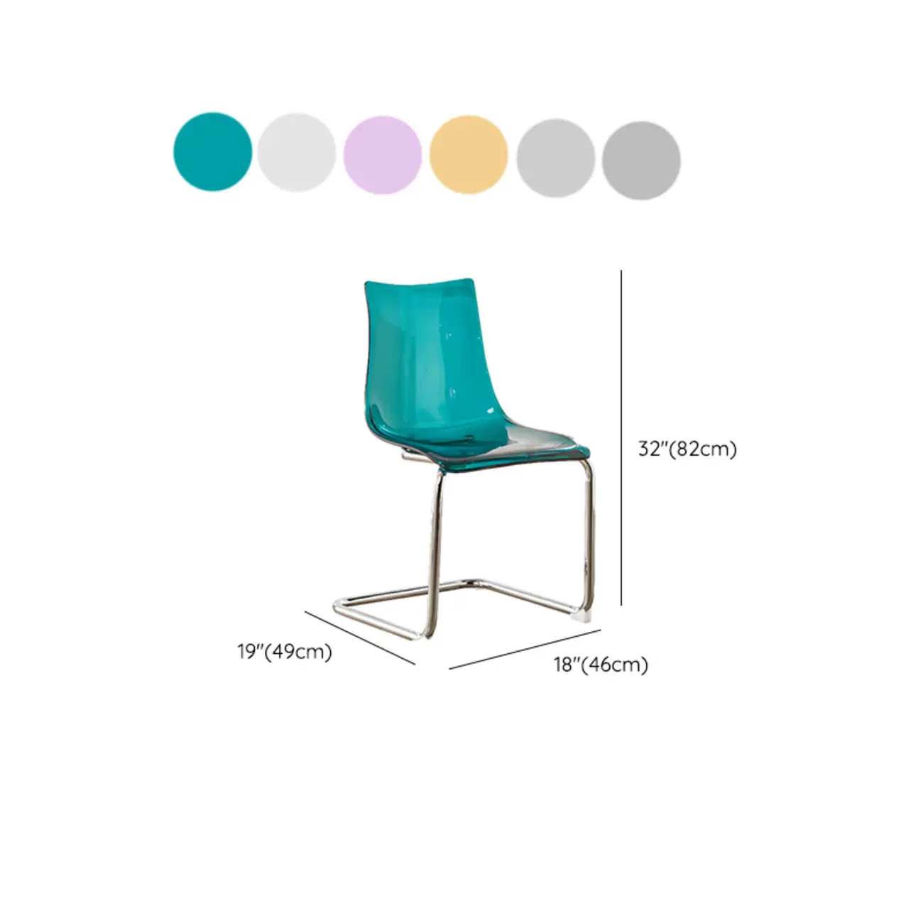 Modern Armless Plastic & Acrylic Dining Chair #size | homeyfad